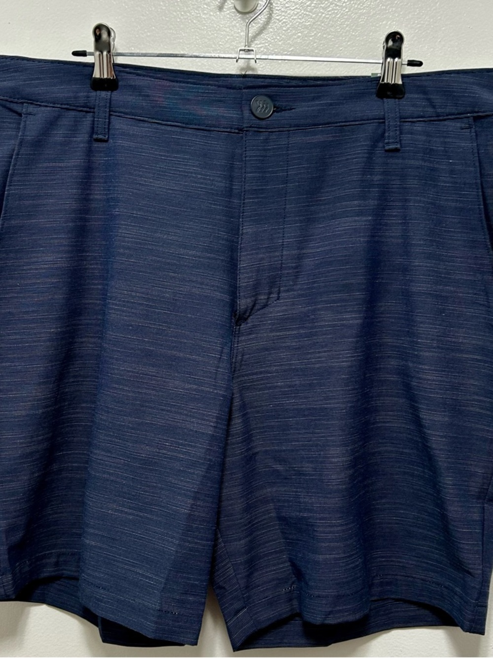 all in motion Men's Navy Heather Flat-Front Golf Shorts